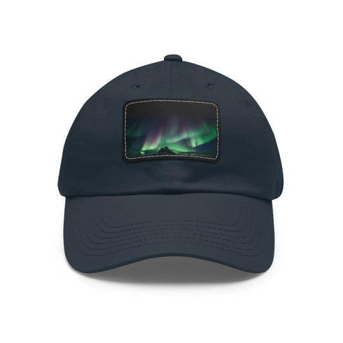 Northern Lights Glow Baseball Cap in White with Light Brown Patch