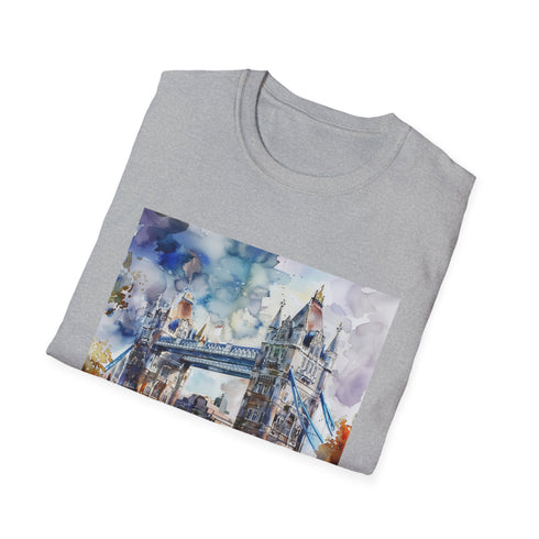 Watercolor Skyline: Tower Bridge London T-Shirt