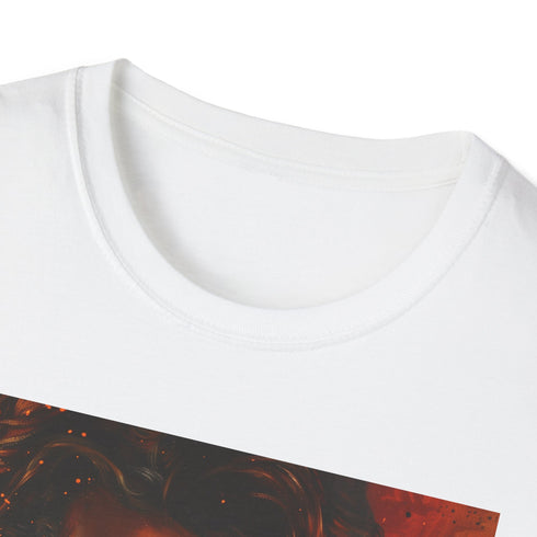 Charcoal cotton T-shirt with Anakin Skywalker painting showcasing vibrant colors