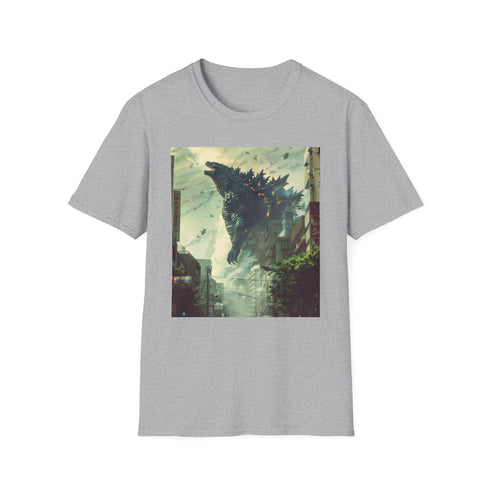 Nuclear Dawn Godzilla Charcoal T-Shirt, Crew Neck, Regular Fit, DTG.