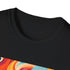 Retro Vibes groovy t-shirt in charcoal, size S, 1970s psychedelic design.