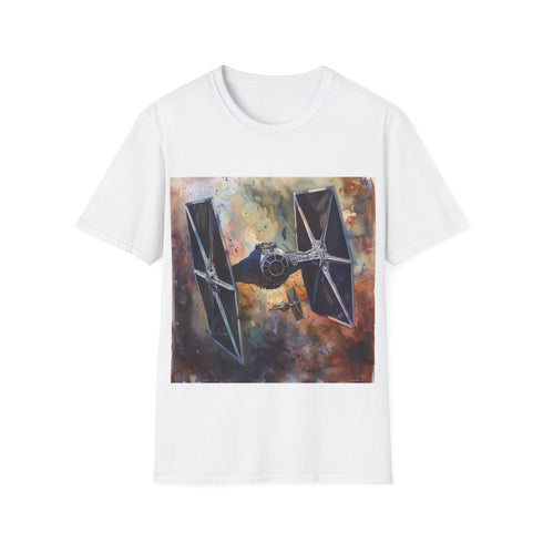 Charcoal cotton Star Wars tee with Tie Fighter design.