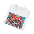 Charcoal cotton T-shirt featuring vibrant Super Bowl victory painting of triumphant Chiefs
