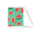 Vibrant watermelon laundry bag with Hawaiian print and tropical flair.