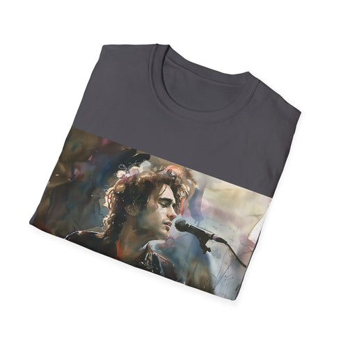 Jeff Buckley Watercolor Concert Tee in Charcoal, Size S.