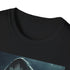Charcoal cotton t-shirt with bold great white shark painting and crew neck