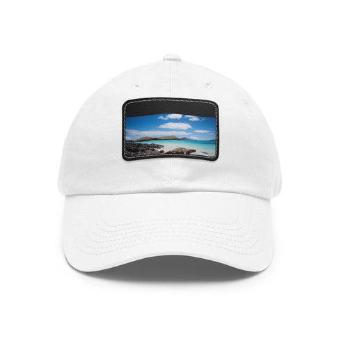 Galapagos Explorer Baseball Cap in White with Light Brown Patch