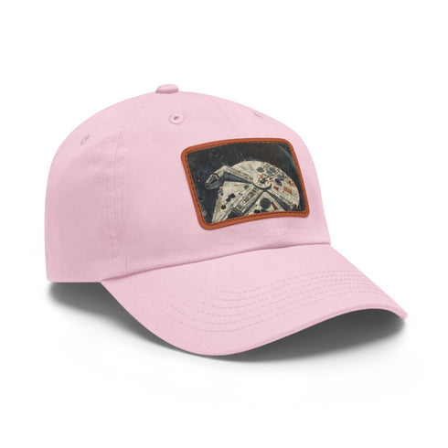 Galactic Adventure Millennium Falcon cotton baseball hat with white patch.