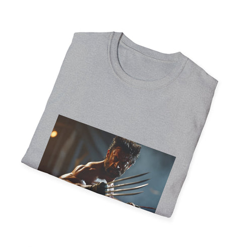 Charcoal cotton t-shirt with Wolverine watercolor design in regular fit