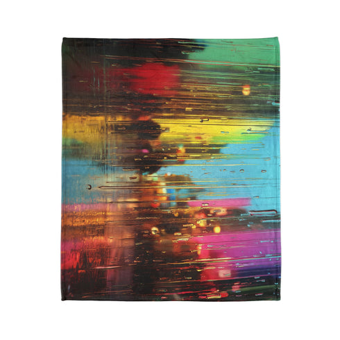 Rain Falling Upward in a Magical City Plush Fleece Throw Blanket