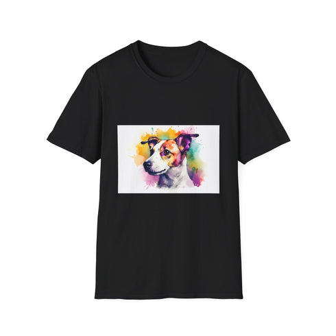 Charcoal cotton T-shirt with Jack Russell Terrier's playful energy graphic