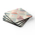 Chic pastel geometric square coaster set with seamless pattern for home decor.
