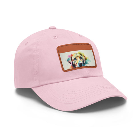Embroidered white baseball cap with Labrador Love patch.
