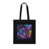 Electric Paradise Tote Bag with vibrant neon tropical leaves pattern.