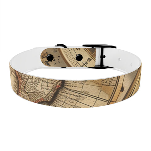 Wanderlust Dog Collar: Vintage Maps