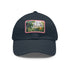 Central Park Watercolor Skyline Baseball Cap in White with Light Brown Patch