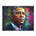 Vibrant Barack Obama neon watercolor puzzle with 120 pieces.