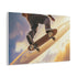Skateboarder Riding on Rings of Saturn (Edition II) — Canvas Wall Art — Side Profile & Stretched Corner Detail