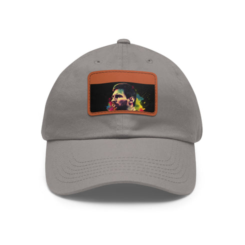 Messi Neon Splash Cap in White with Light Brown patch.