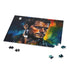 Henry Cavill neon watercolor jigsaw puzzle depicting the Man of Steel.