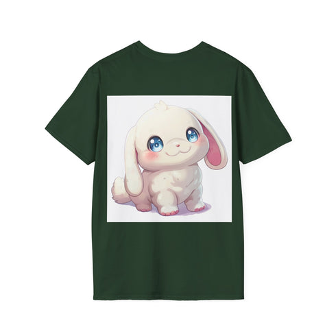 Chubby Cinnamoroll Cartoon Tee in Charcoal, Men's/Women's Cotton T-Shirt