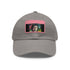 Neon watercolor Paul McCartney baseball cap with light brown patch.