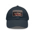Stylish British flag cap with white/light brown rectangle patch.