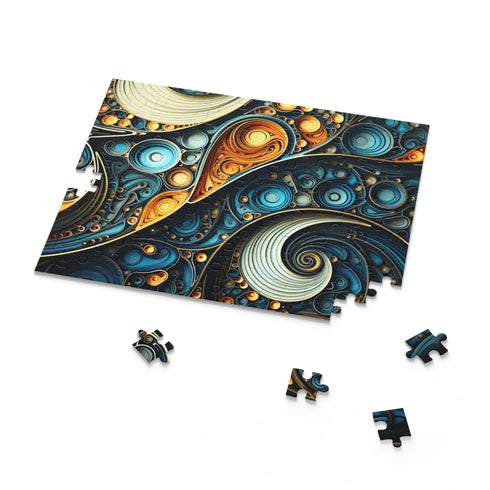 Colorful fractal pattern jigsaw puzzle, vibrant and challenging, for all levels.