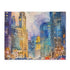 Chicago skyline watercolor jigsaw puzzle, vibrant 120-piece city landscape.