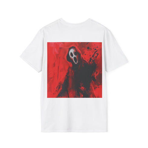 Ghastly ghostface scream shirt, charcoal cotton crew neck t-shirt.