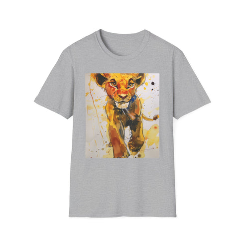 Charcoal Simba Lion King T-Shirt with Crew Neck and DTG Print