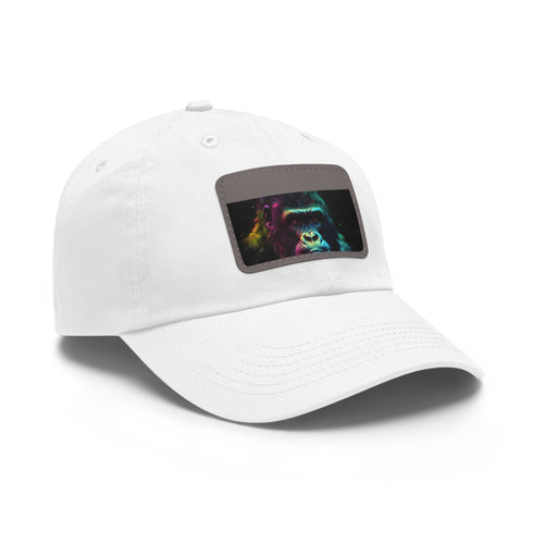 Gorilla Glow Watercolor Cap with White Rectangle Patch Unisex Vegan Hat