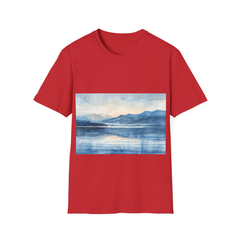 Alaska Bliss Watercolor Tee in Charcoal, S, Regular Fit, DTG Printed