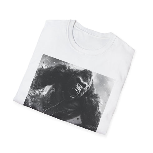 Charcoal cotton T-shirt featuring bold King Kong skyscraper graphic