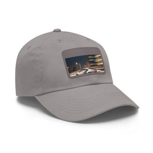 Lightning Speed R8 Cap in White with Light Brown Rectangle Patch