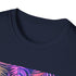 Neon Tropics Charcoal T-Shirt: Vibrant jungle design, perfect for summer adventures.