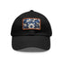 Midnight Cerulean Porcelain Baseball Cap with Light Brown patch.