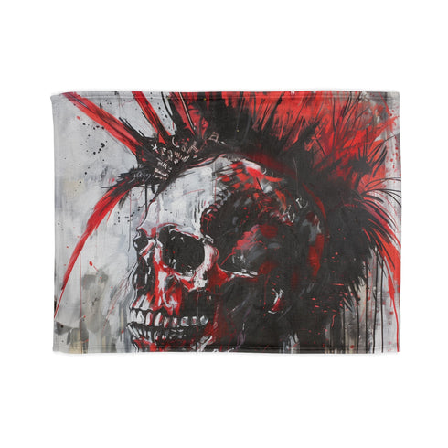 Punk rock skull blanket for rebellious comfort in 30x40 size.