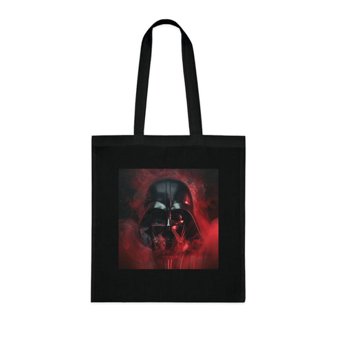 Dark Side Throne Tote Bag in Black Cotton featuring Darth Vader.
