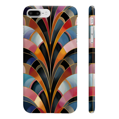 Abstract geometric phone case in glossy finish for iPhone 7/8 Plus.