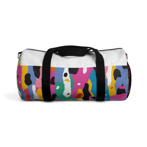 Abstract Bright Duffel Bag in Bold, Vibrant Colors for Eye-Catching Style.