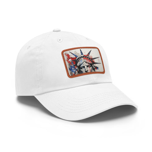American flag baseball cap with unique line drawing splash design.