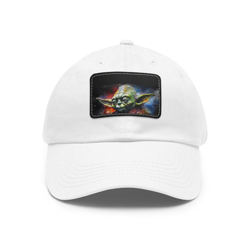 Vibrant neon watercolor Galactic Master cap with Yoda design.