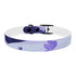 Stylish lavender floral dog collar for medium-sized dogs in black onyx.