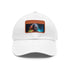 Neon Dreams White Cap with Light Brown Patch - Unisex Cotton Hat