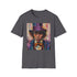 Willy Wonka portrait graphic charcoal crew neck T-shirt.