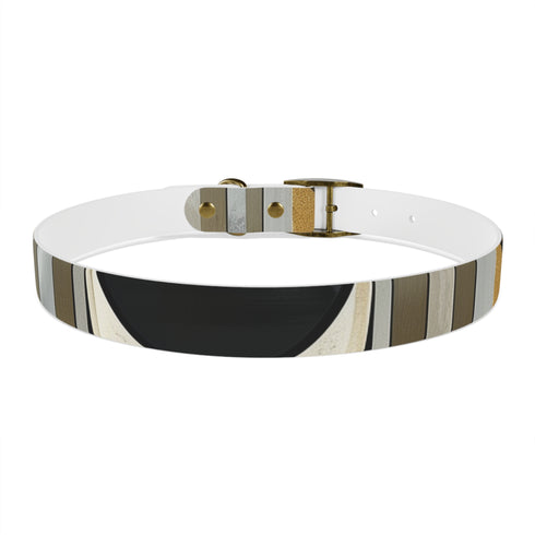 Chic abstract black onyx dog collar with art deco design.