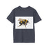 Bumblebee watercolor tee in charcoal with crew neck for women and men.