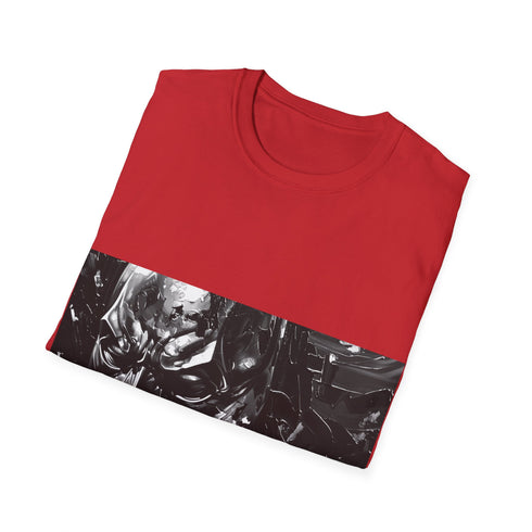 Charcoal cotton t-shirt with Gotham Knight Dark City graphic.