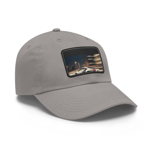 Lightning Speed R8 Cap White Light Brown Patch Rectangle Hats